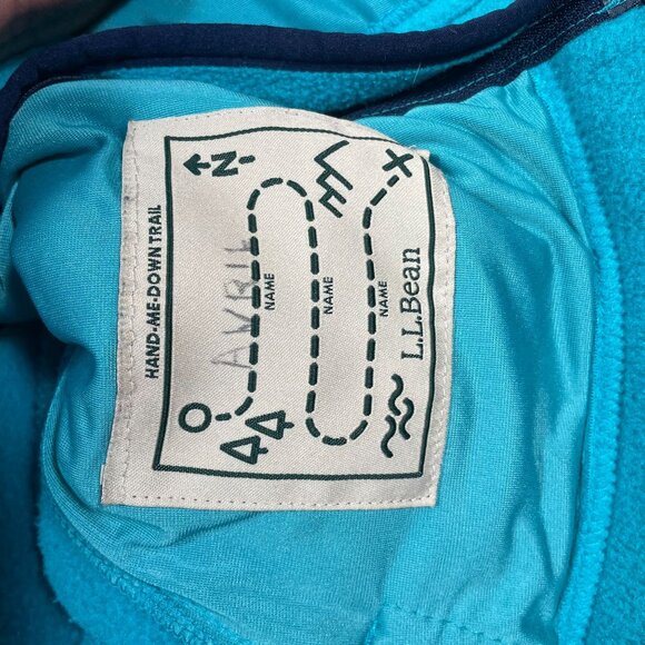 L.L.Bean Womens Full-Zip Turquoise Fleece Jacket Size L 14-16 Lightweight Warm O - Picture 8 of 10